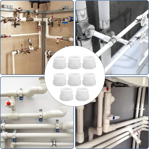 Miniatura 3 de Paquete de 8 accesorios de tubería de PVC serie 439, 3/4 pulgadas NPT macho x 1/2 pulgada NPT hembra roscado buje roscado, acoplador de tubo macho