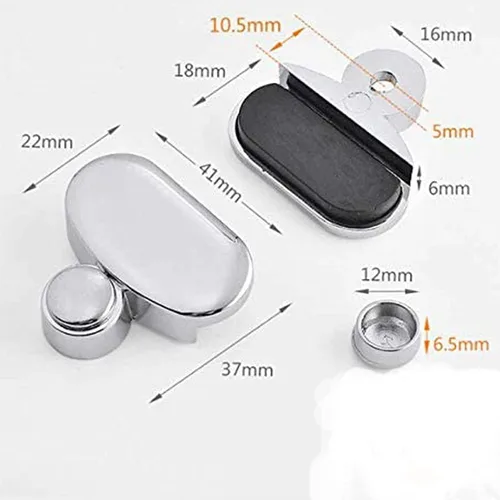 Miniatura 2 de Clips de espejo, espejo de aleación de zinc, clip de vidrio flotante, soporte ovalado de pared para espejos de pared, espejos de baño, soporte
