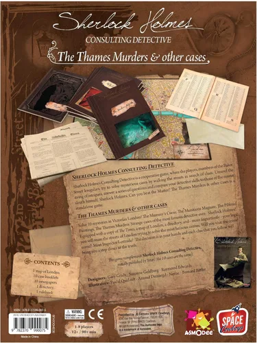 Miniatura 3 de Asmodee Sherlock Holmes Consulting Detective - Juego de mesa The Thames Murders & Other Cases - Juego de misterio cautivador para niños y adultos, a