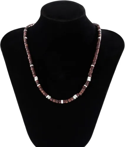 Miniatura 5 de Uarein Collares bohemios con cuentas para mujeres y hombres, hechos a mano, arcilla polimérica con cuentas, gargantillas de verano, puka, concha