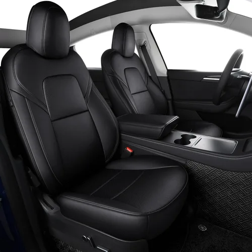 Miniatura 31 de Funda INCH EMPIRE para asiento de coche, ajuste personalizado para Tesla Model 3, protector de cojín de asiento de cuero sintético para 2017 2018