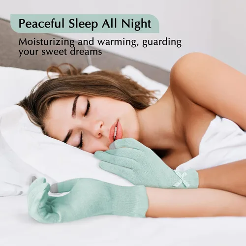 Miniatura 7 de Evridwear Guantes de algodón hidratantes con pantalla táctil para manos secas, para SPA, cuidado de manos con eccema, guantes hidratantes