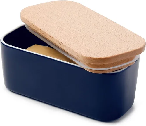 Miniatura 11 de Mantequera Sweese grande con tapa para encimera, mantequera hermética con capacidad para 2 varillas de mantequilla, recipiente de mantequilla