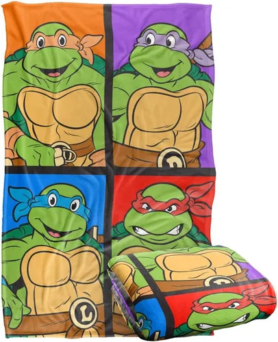 Teenage Mutant Ninja Turtles TMNT Turtle Tiles Manta sedosa al tacto súper suave, 36 x 58 pulgadas
