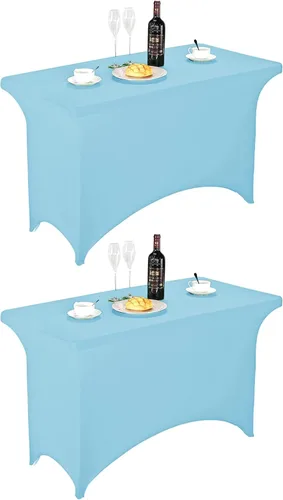 Miniatura 162 de FORLIFE - Funda de mesa de elastano, mantel ajustado de 4 pies para mesas rectangulares, funda elástica para patio, universal para bodas, banquetes