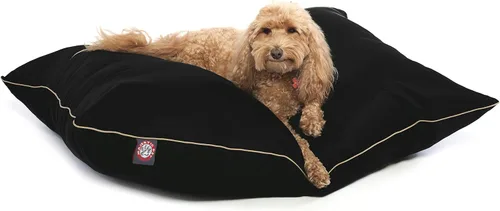Majestic Pet Cama rectangular para perros tamaño mediano, lavable, cama antideslizante y cómoda para mascotas, cama para jaula para perros, almohada