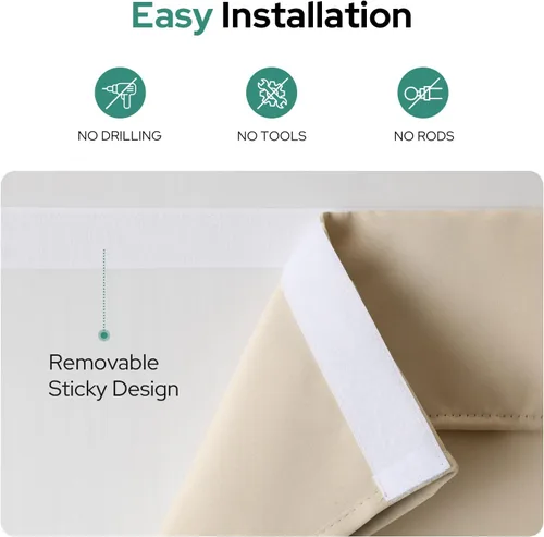 Miniatura 3 de HOMEIDEAS Cortinas Opacas para Aula para Puerta Principal, Cubierta de Ventana de Puerta de Aula, Persianas de Privacidad con Aislamiento Térmico