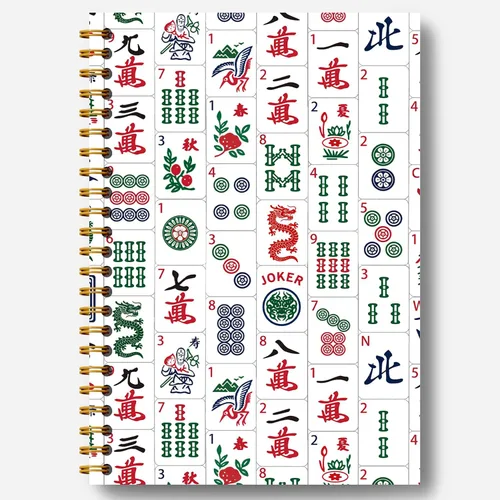 Mahjong Accessories Notebook, Mahjong Gifts for Women Journal, Gifts for Mahjong Players Journal, Mahjong Hardcover Spiral Notebooks 5.5x8.3 Inch