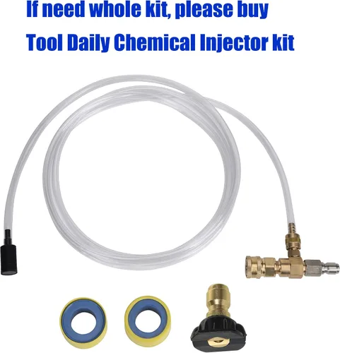 Miniatura 4 de Tool Daily Manguera de sifón para lavadora a presión y filtro para inyector de jabón y productos químicos, tubo de 10 pies, 2 filtros