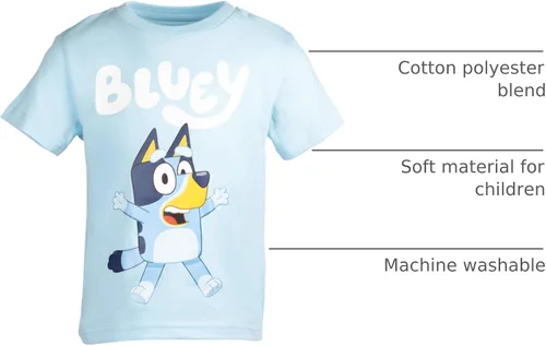 Miniatura 19 de Bluey Paquete de 3 camisetas para niños para verano, paquete de 3 camisetas de algodón para niños