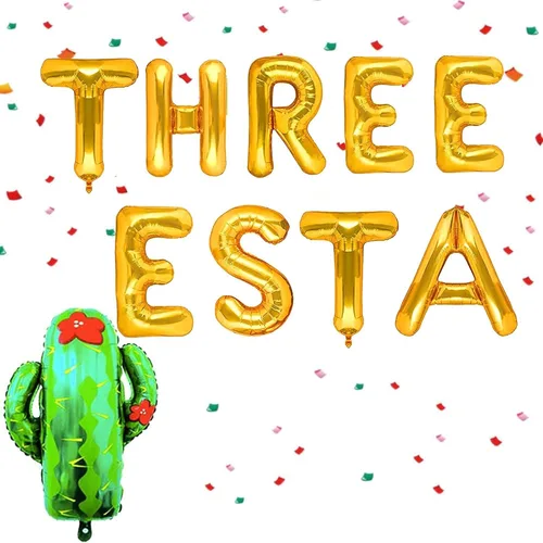 LaVenty Decoración mexicana de tercer cumpleaños - Decoraciones de fiesta de tres esta