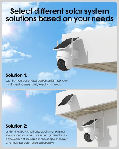 Miniatura 4 de ARCCTV Cámaras de seguridad solares inalámbricas para exteriores, cámara alimentada por batería de 4MP 360°, visión nocturna con foco, audio de 2