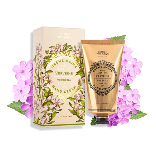 Crema de manos de verbena Panier des Sens - Crema hidratante de manteca de karité nutritiva para manos secas y agrietadas 97% ingredientes naturales