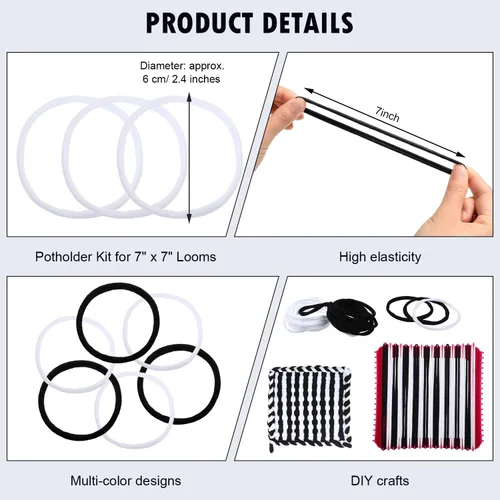 Miniatura 4 de WILLBOND Loom - Lazos para manualidades para tejer, para manualidades, recuerdos, compatible con telar de 7 pulgadas