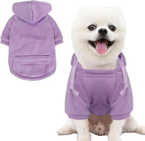 Miniatura 10 de Jecikelon Abrigo de Clima Frío para Perro Mascota con Bolsillo Sudadera de Invierno para Perro Ropa Cálida para Cachorros para Perros Pequeños Ropa