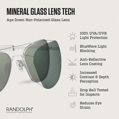 Miniatura 5 de Randolph Eyewear Aviator Sunglasses for Men & Women – Non-Polarized & Polarized Lenses Bright Chrome UV Protection Sunglasses