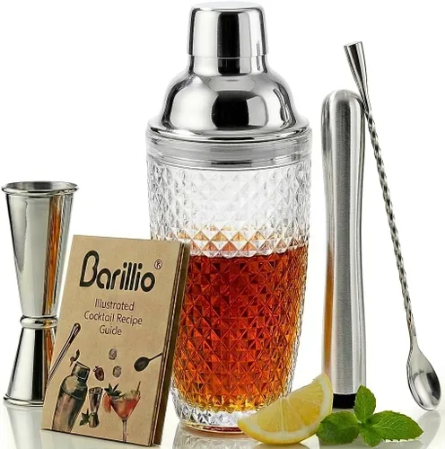 Miniatura 3 de Glass Cocktail Shaker Set BLACK