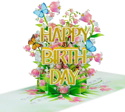 Miniatura 12 de Tarjetas de cumpleaños 3D de flor de cerezo para mujer, tarjeta desplegable para el día de la madre, aniversario 3D, día de San Valentín, regalos