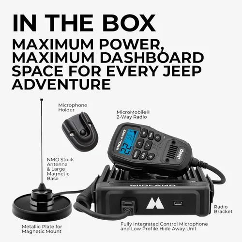 Miniatura 6 de Midland MXT575J Jeep MicroMobile GMRS Radio bidireccional con escaneo y alerta meteorológica NOAA - para granjas, ranchos, overlanding - capacidad