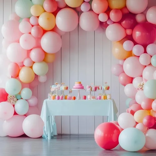 Miniatura 6 de Rubfac Globos rosa pastel, 129 unidades, diferentes tamaños, 18, 12, 10 y 5 pulgadas para arco de guirnalda, decoración de cumpleaños, baby shower