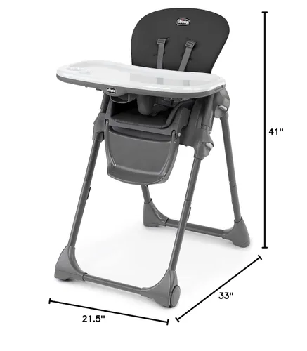 Miniatura 8 de Chicco Polly - Silla alta plegable que ahorra espacio con almohadilla de asiento fácil de limpiar, silla alta para bebés y niños pequeños con Negro