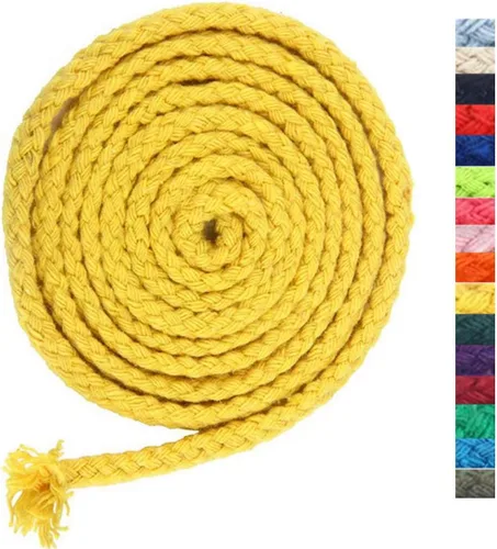 Miniatura 28 de 5 mm * 90 m Cuerda de macramé de algodón natural de 8 hebras para manualidades, hilo para tejer, para colgar en la pared y manualidades DIY (HPK)