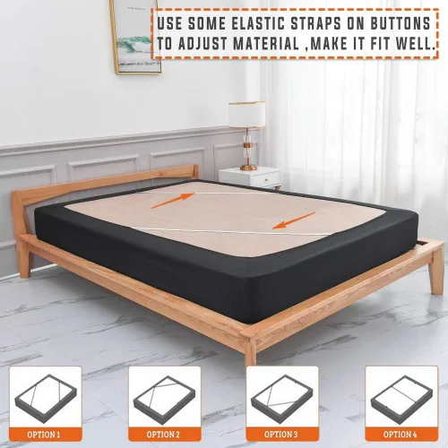 Miniatura 6 de Funda de colchón para cama doble de seis plazas, funda de resorte, funda de colchón Negro