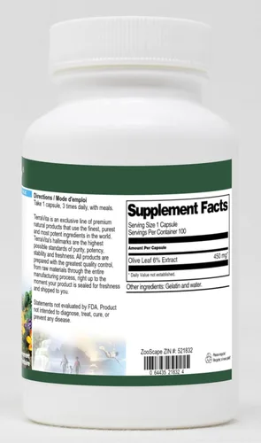 Miniatura 2 de Terravita Hoja de Olivo 6% - 450 mg (100 cápsulas, ZIN: 521832)