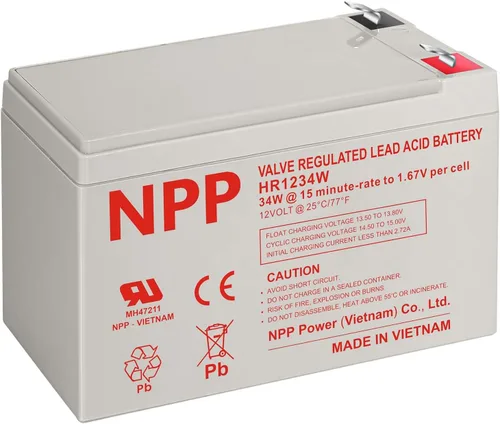 Miniatura 10 de NPP Batería HR1224W de 12 V 6 Ah, batería de repuesto de UPS AGM de alta velocidad de 144 W con terminales F2, compatible con APC RBC154, BE600M1