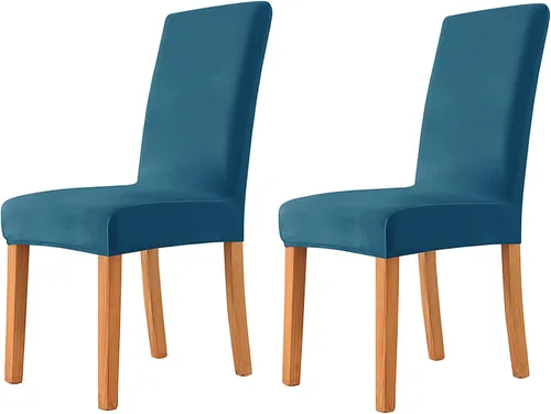 Miniatura 46 de Velvet Chair Covers Beige Gray, Stretch Dining Room Chair Covers 2 Pack, Super Fit Dining Chairs Slipcovers Spandex Washable Kitchen Parson Chair