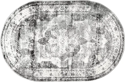 Miniatura 100 de Unique Loom Sofia Collection - Alfombra tradicional vintage, inspirada en Francia (7 pies x 10 pies, rectangular, negro/gris claro)
