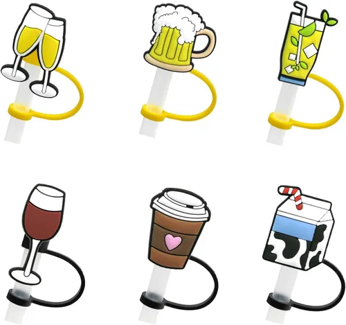 Miniatura 17 de 6 fundas de silicona para pajilla, tapas de pajilla, tapones reutilizables para pajilla, tapones de paja de silicona, fundas para popote de Cubierta