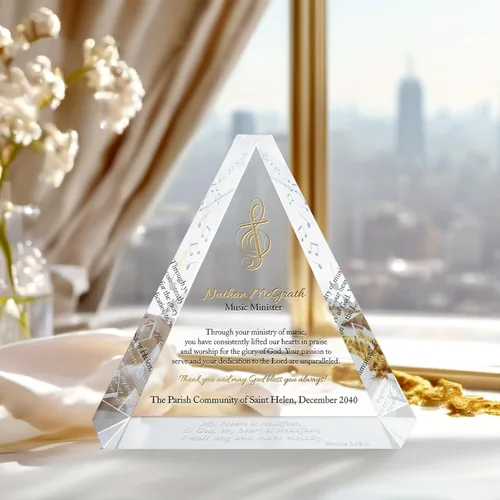 Miniatura 3 de Placa personalizada del ministerio de música Trinity – Regalo de cristal personalizado para director de coro, líder de adoración o ministro