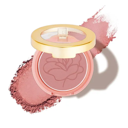 Miniatura 19 de Oulac Polvo de maquillaje de rubor marrón ciruela, mezcla de rubor en crema de color rico, piel bronceada mate natural, vegano y libre de crueldad