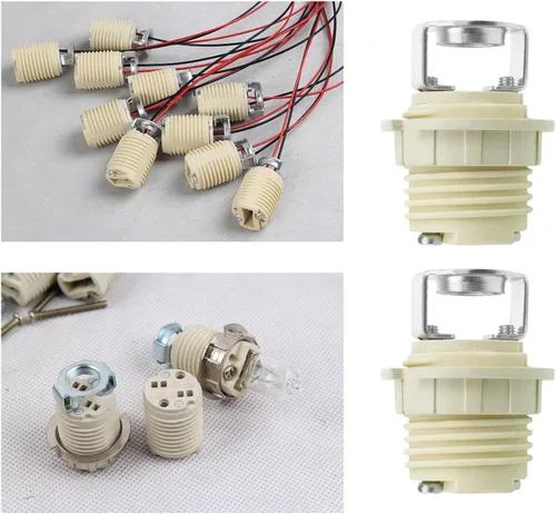 Miniatura 3 de Soporte de lámpara de cerámica G9 con soporte, dientes internos M10, anillo exterior, tornillos de montaje, LED, CFL, compatible con halógenos
