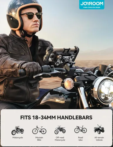 Miniatura 8 de JOYROOM Soporte de teléfono para motocicleta - [Amortiguador de vibración dual] Soporte de teléfono antigolpes de 150 mph para motocicleta