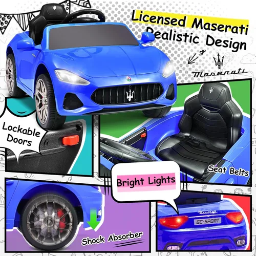 Miniatura 5 de Joywhale - Auto de juguete con licencia Maserati para niños de 12 V, vehículo eléctrico con batería, para edades 3-6, con control remoto de 2.4G