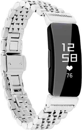 Miniatura 9 de Metal Bracelet Compatible with Fitbit Inspire/Inspire HR/Inspire 2 Bands, Stainless Steel Replacement Strap Wristband Accessories for Inspire