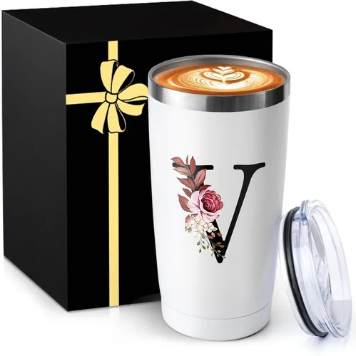 Miniatura 30 de Taza de café aislada de 20 onzas con tapa de acero inoxidable a prueba de derrames y fugas, pesada, grande, reutilizable, térmica, para viajes