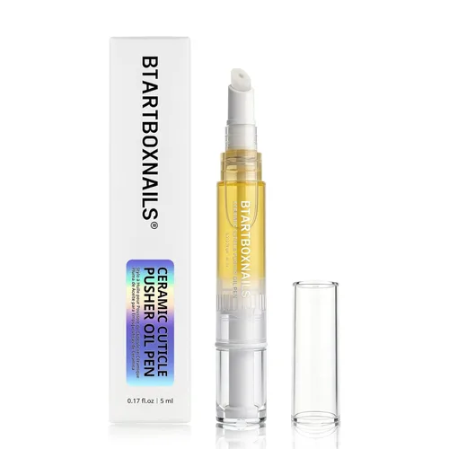 BTARTBOXNAILS Bolígrafo de cerámica 4 en 1 para el cuidado de cutículas, para suavizar, empujar, quitar y nutrir en un solo bolígrafo para uñas