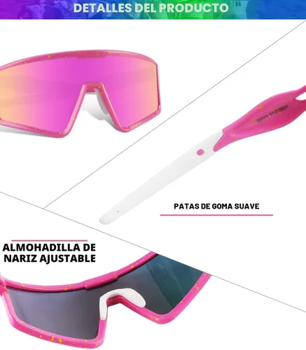 Miniatura 6 de Xiyalai Gafas de sol para ciclismo para hombres y mujeres, lentes de sol deportivos con protección UV para correr, lentes de sol para béisbol