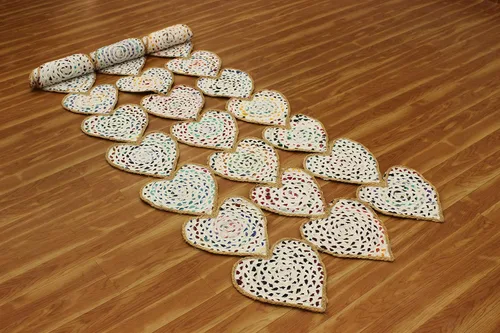 Miniatura 8 de Collection - Alfombra rectangular de 2 x 3 pies, alfombra de algodón trenzado multicolor y yute, alfombra geométrica kilim para interiores