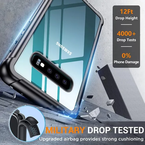 Miniatura 6 de Funda para Samsung Galaxy S10 Plus, protector de pantalla integrado con orificio para huella dactilar, protección de cuerpo completo, carga