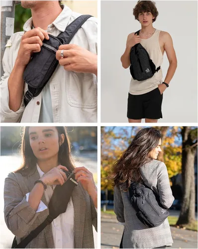 Miniatura 101 de WATERFLY Bolsa pequeña de senderismo: mochila cruzada para el pecho, mochila para hombres y mujeres con correa de hombro agradable a la piel