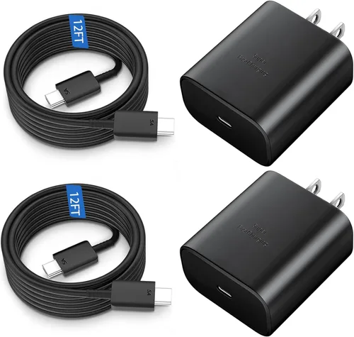 Miniatura 17 de Cargador rápido USB C de 45 W, cargador súper rápido de 45 vatios tipo C con cable de carga rápida Android de 6.6 pies para Samsung Galaxy S26