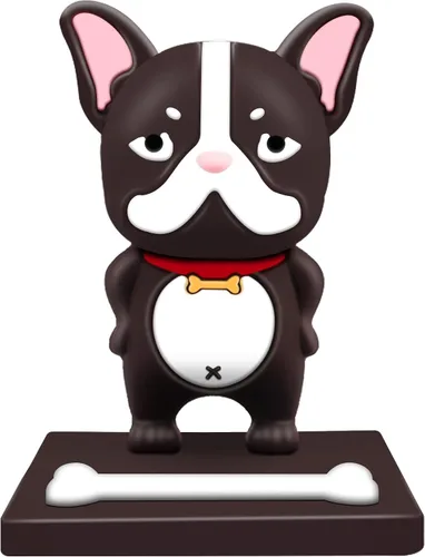 TACOMEGE Soporte de escritorio Kawaii para cachorros, adorable soporte de bulldog, lindo soporte de teléfono celular de dibujos animados para
