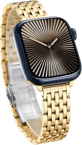 Correa delgada y femenina para Apple Watch 11 10 Se 9 8 7 6 5 4 3, Correa metálica elegante para mujeres para Apple Watch 42mm 41mm 40mm 44mm 45mm