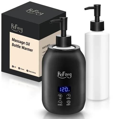 Calentador de aceite de masaje, calentador digital profesional de loción eléctrica para spa, calentador de aceite portátil, crema calentada para