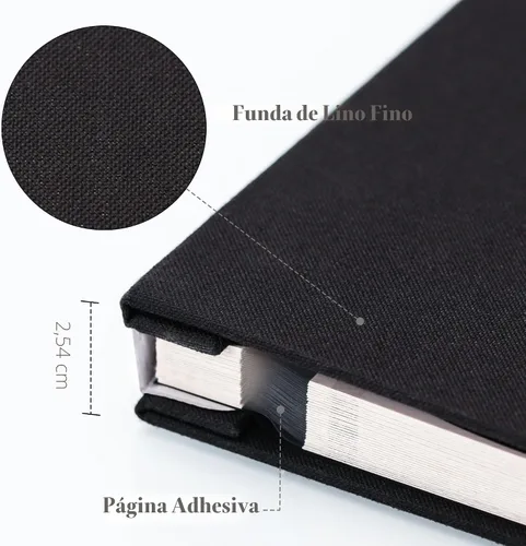 Miniatura 3 de Vienrose - Álbum de fotos grande autoadhesivo para fotos de 4 x 6, 8 x 10 pulgadas, de lino, álbum de recortes magnético de bricolaje, 40 páginas