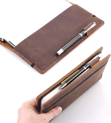 Miniatura 6 de Robrasim Funda de Cuero para Diario Compatible con Cuaderno de Tapa Dura Grande Moleskine, Funda de Cuero Vintage Hecha a Mano para Cuadernos
